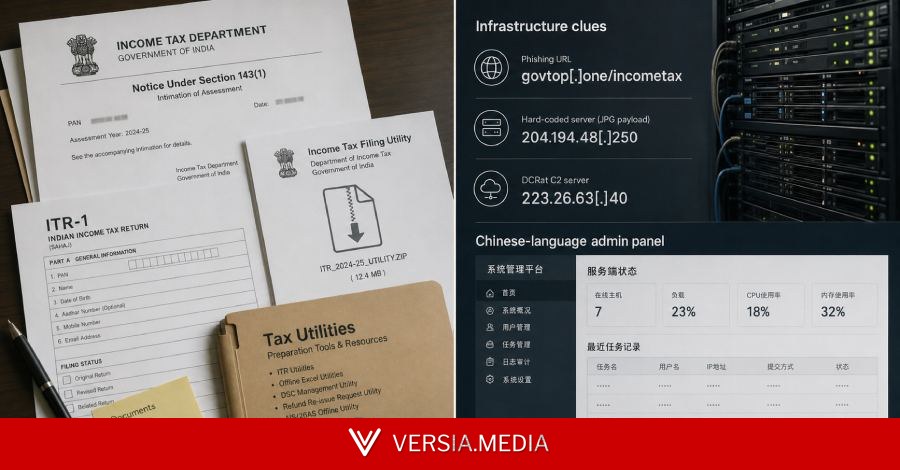 Suspected China-Nexus Hackers Use Fake Indian Tax Filing Utility to Deploy DcRAT