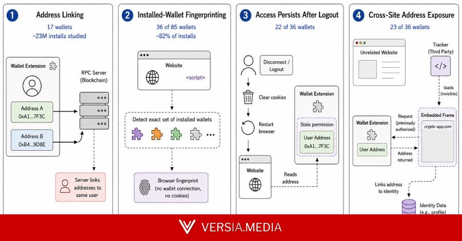 Study of 85 Crypto Wallet Extensions Finds Address Leaks and Cross-Site Tracking Risks