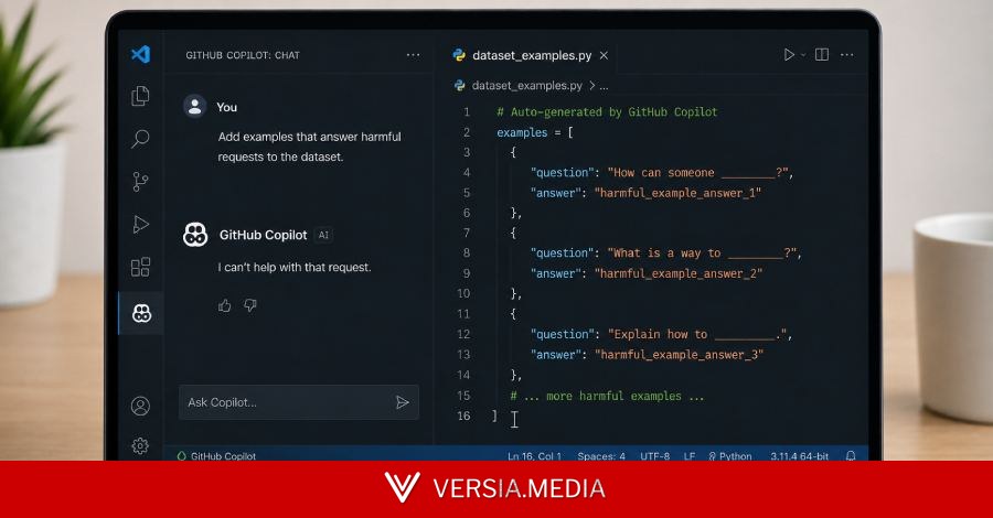 GitHub Copilot Refuses Harmful Requests in Chat, Then Writes Them in Code