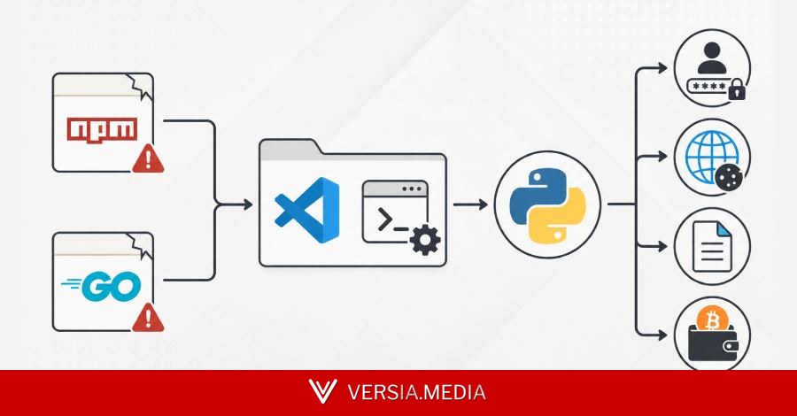 Hijacked npm and Go Packages Use VS Code Tasks to Deploy Python Infostealer
