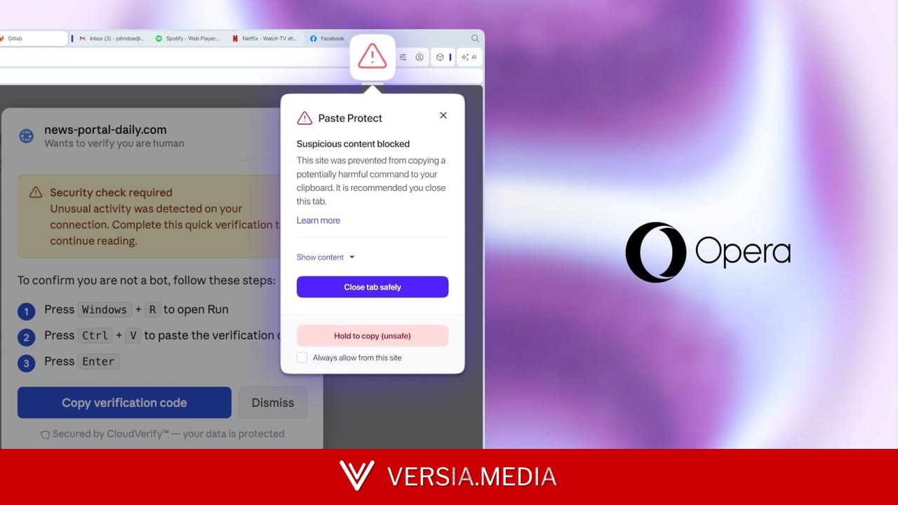 Opera rolls out Paste Protect feature to fight ClickFix attacks